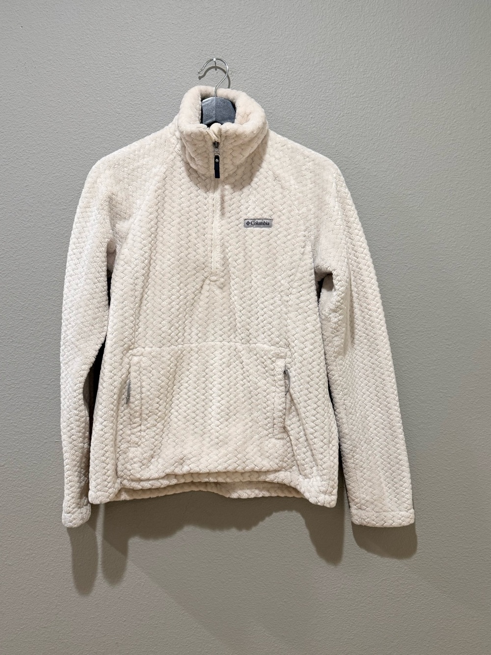 Columbia Cream Fire Side 1/4 Zip Pullover Sherpa Jacket Size XS